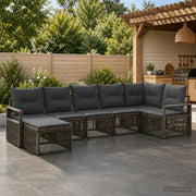 Set Divano da Giardino 7 pz Grigio polyrattan 3435785