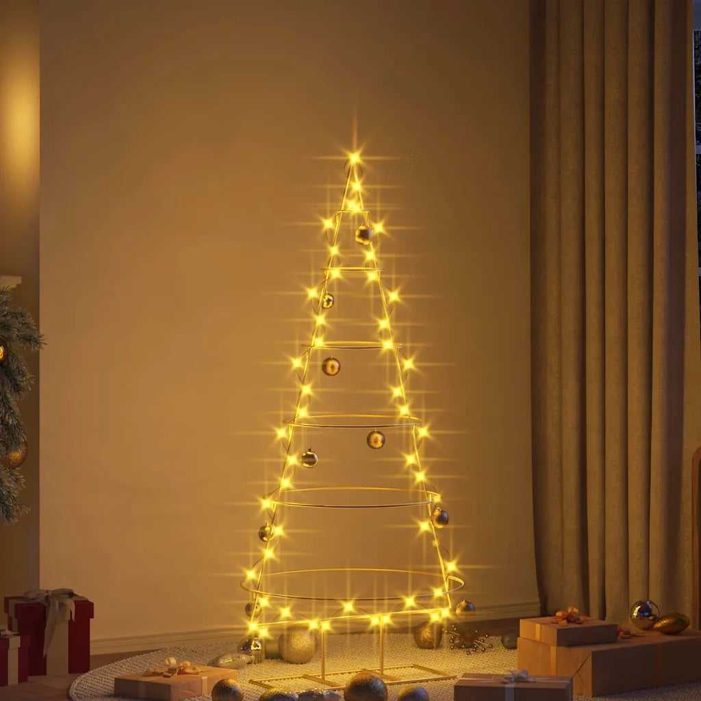Albero di Natale in metallo con supporto Oro 148 cm 42019154