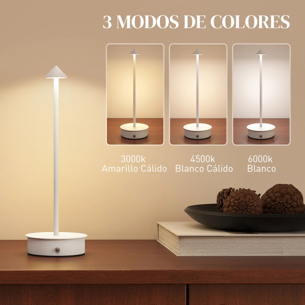 Lampada da Tavolo LED Ricaricabile USB Touch Dimmable 2 Pezzi ¨C Minimal ¨C ?10x30 cm Bianco