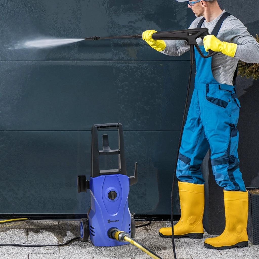 Idropulitrice ad Alta Pressione 1600W con Kit Pulizia ¨C zephmum ¨C 35x28x65 cm, Blu e Nero