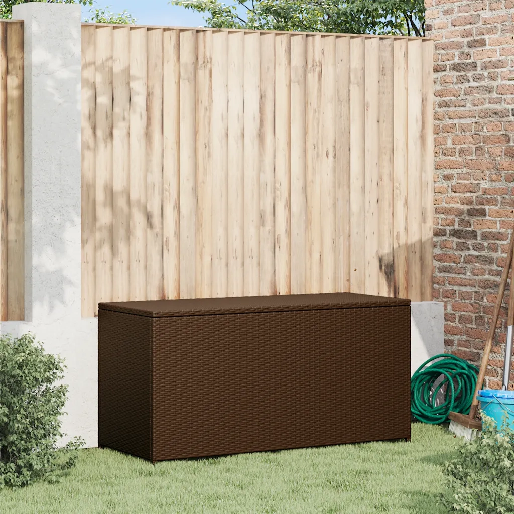 Baule da Giardino Marrone 120x50x60 cm in Polyrattan 42499