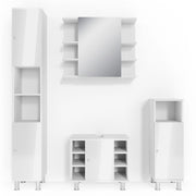 Vicco Set mobili bagno Bianco lucido 4 parti