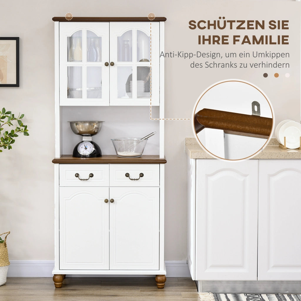 Credenza Cucina ¨C Minimal ¨C Bianco e Marrone 76x38x182 cm