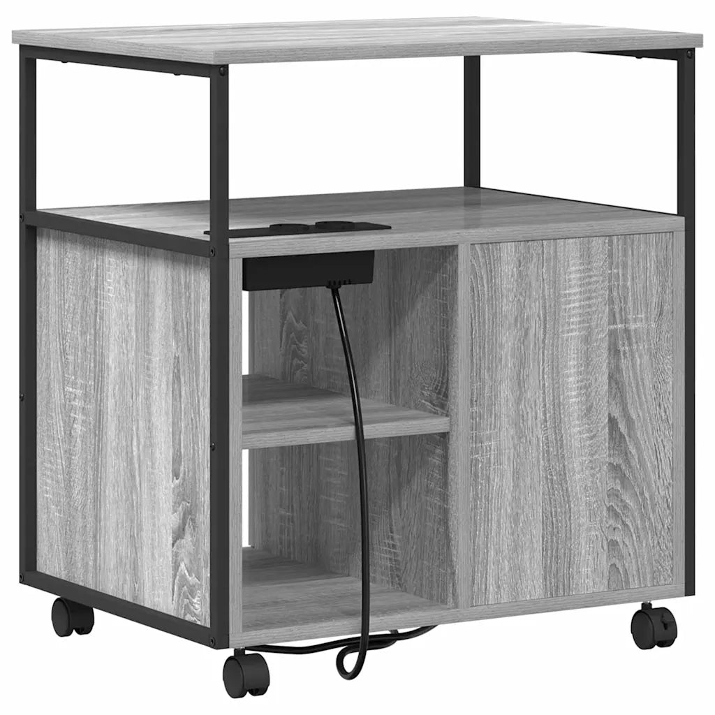 Cabina con Stazione di Ricarica Grigio Sonoma 61 x 46 x 67 cm 859833