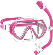 Maschera da subacqueo per bambini - Visore HD 180° anti-condensazione con tuba subacquea e snorkel per ragazzi e ragazze