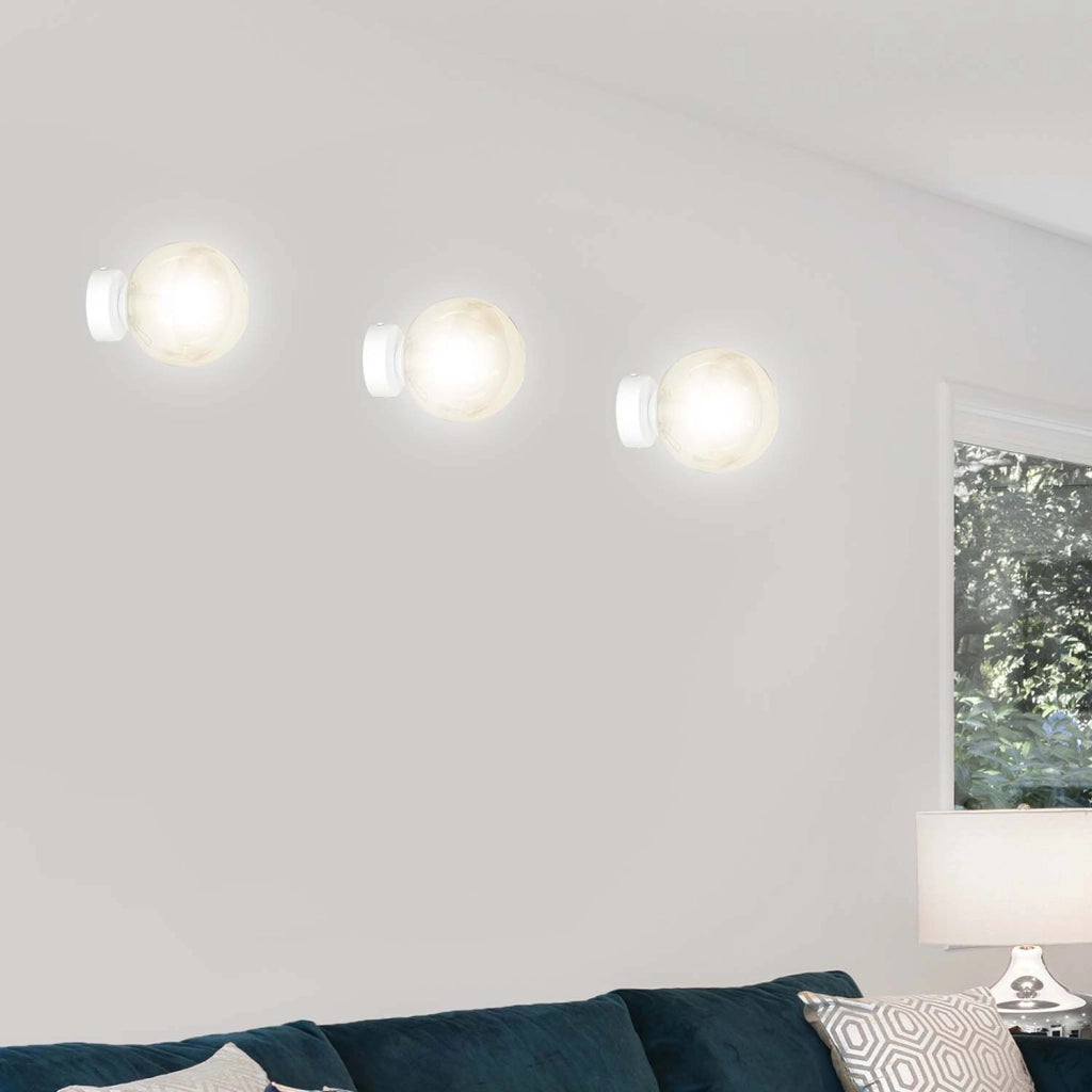 Applique Emibig Rossi 1 luce E14 bianco miele vetro
