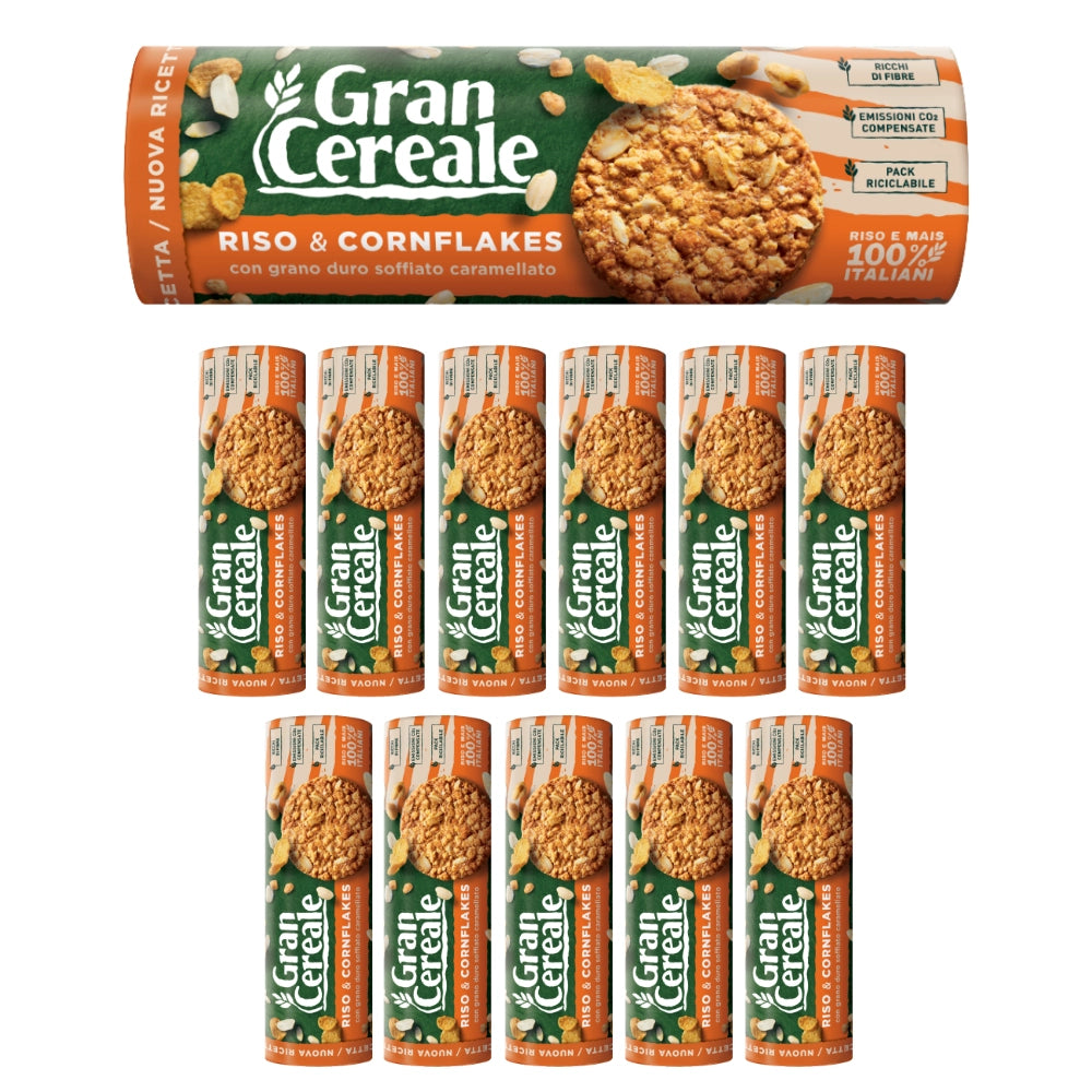 Gran cereale biscotto croccante riso e cornflakes 12 confezioni da 230 grammi