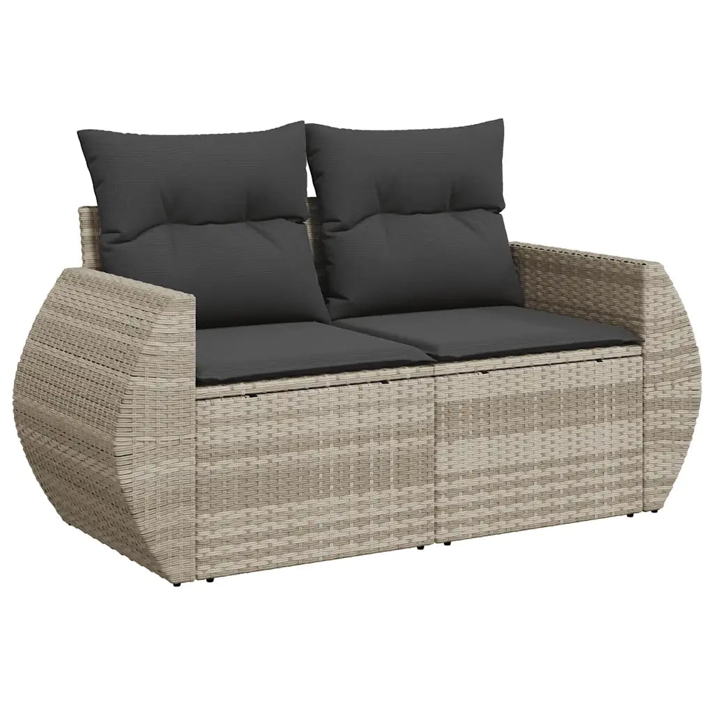 Set Divano da Giardino 5pz con Cuscini Grigio Chiaro Polyrattan 3268362