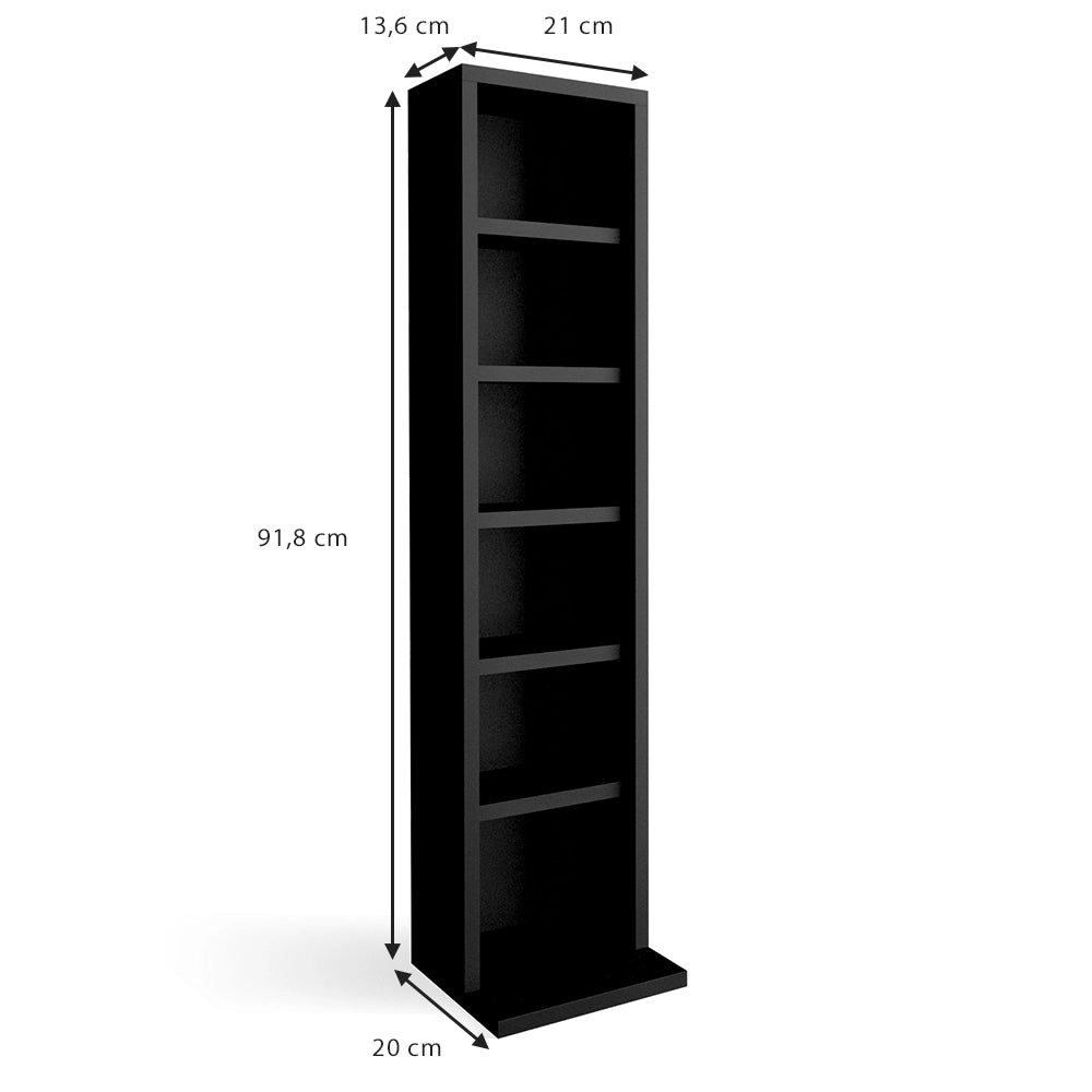 Vicco Scaffale porta cd Nero 21 x 91.8 cm