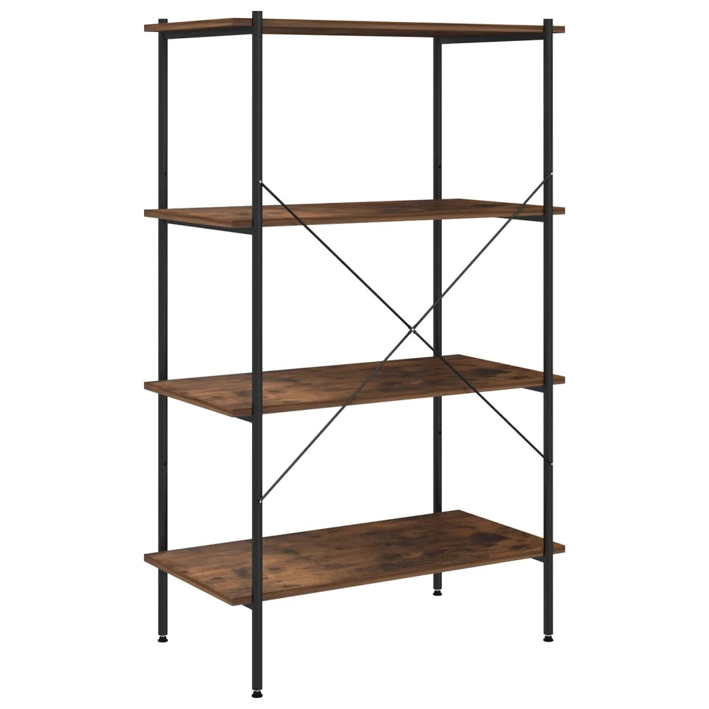 Scaffale con 4 Mensole Nero e Naturale 80x40x130 cm 336345
