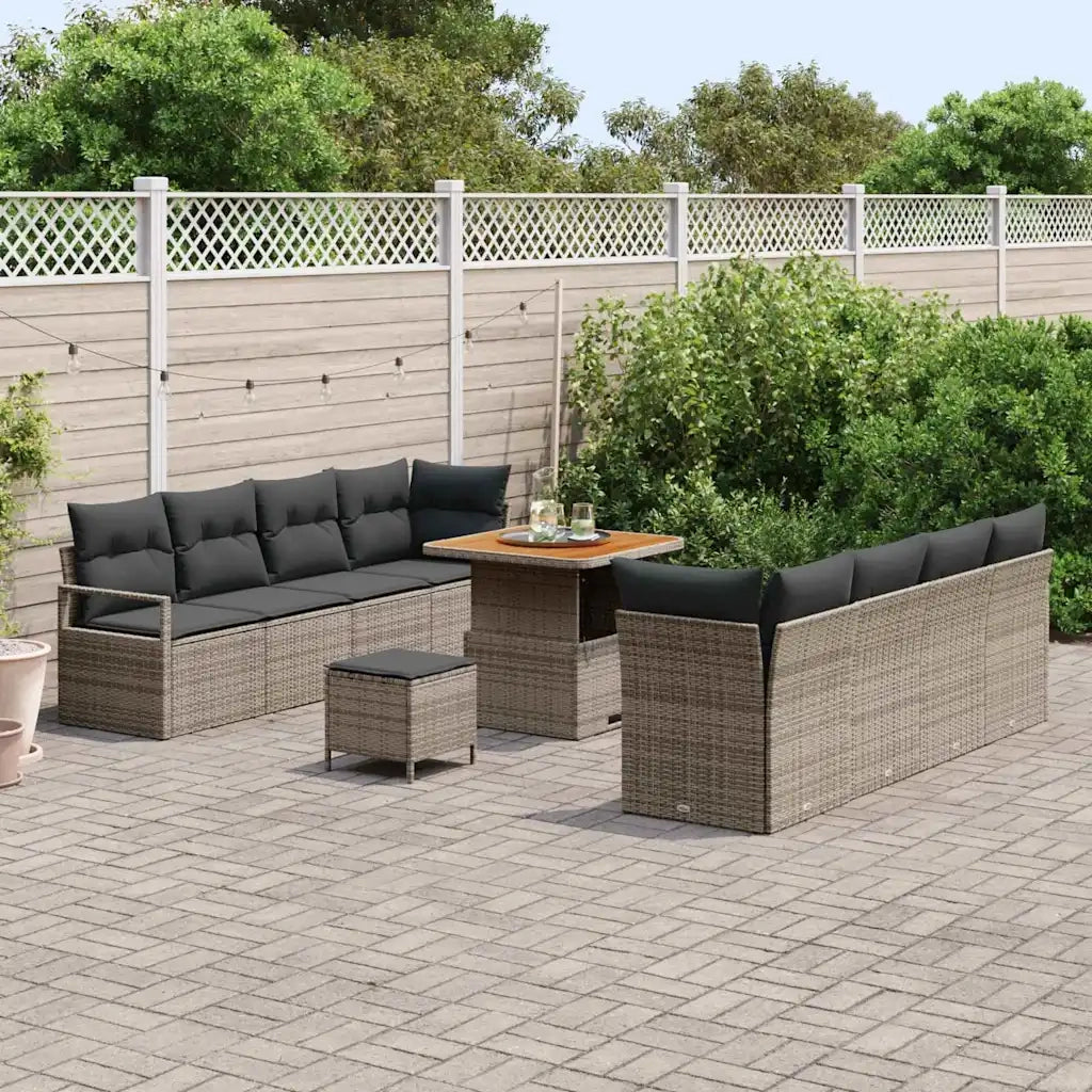 Set Divano da Giardino con cuscino Grigio 80 x 80 x 71 cm 3364448
