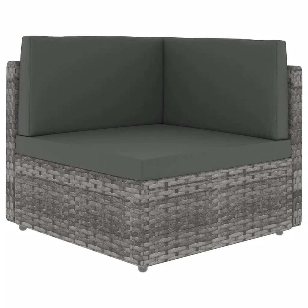 Set Divani da Giardino 7 pz con Cuscini in Polyrattan Grigio 3067178