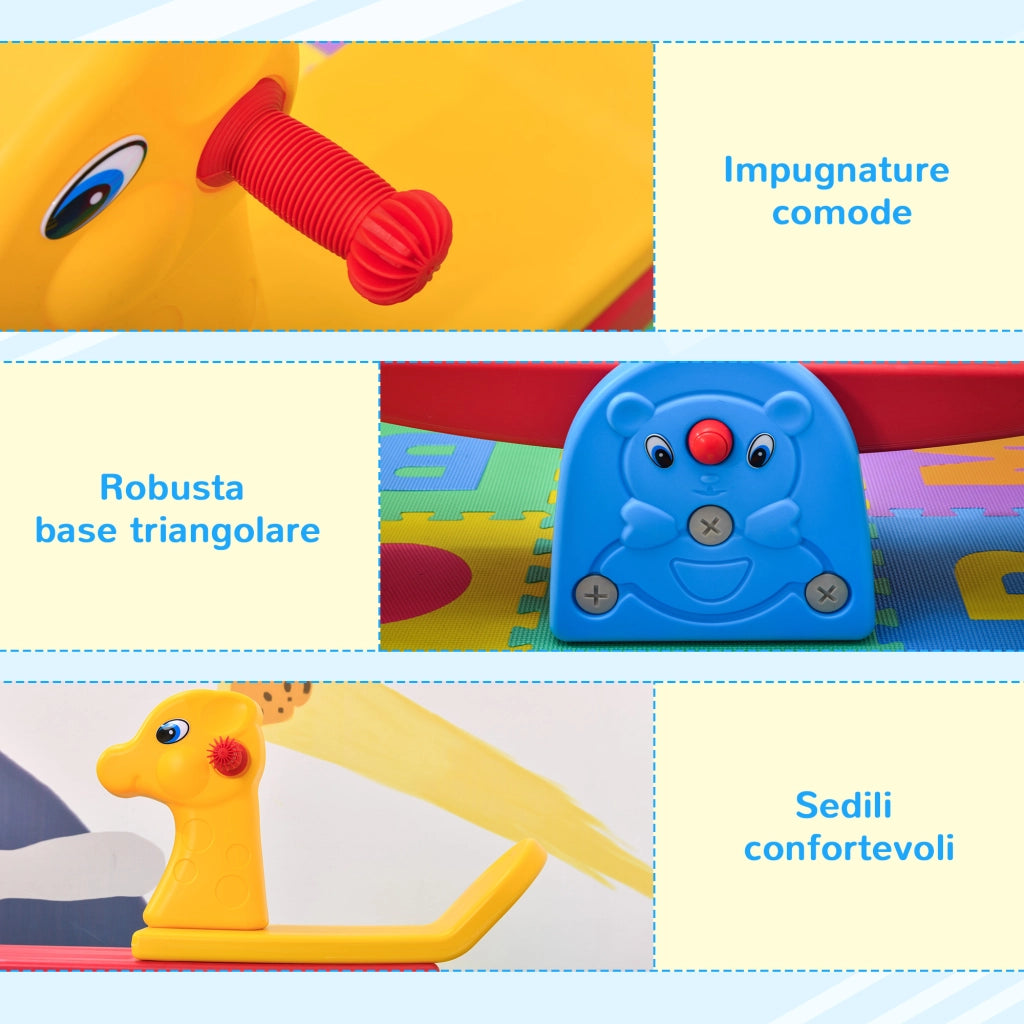 Altalena a Bilico con Maniglie Antiscivolo ¨C Xylo ¨C Plastica HDPE, 150x32x60cm, Multicolore