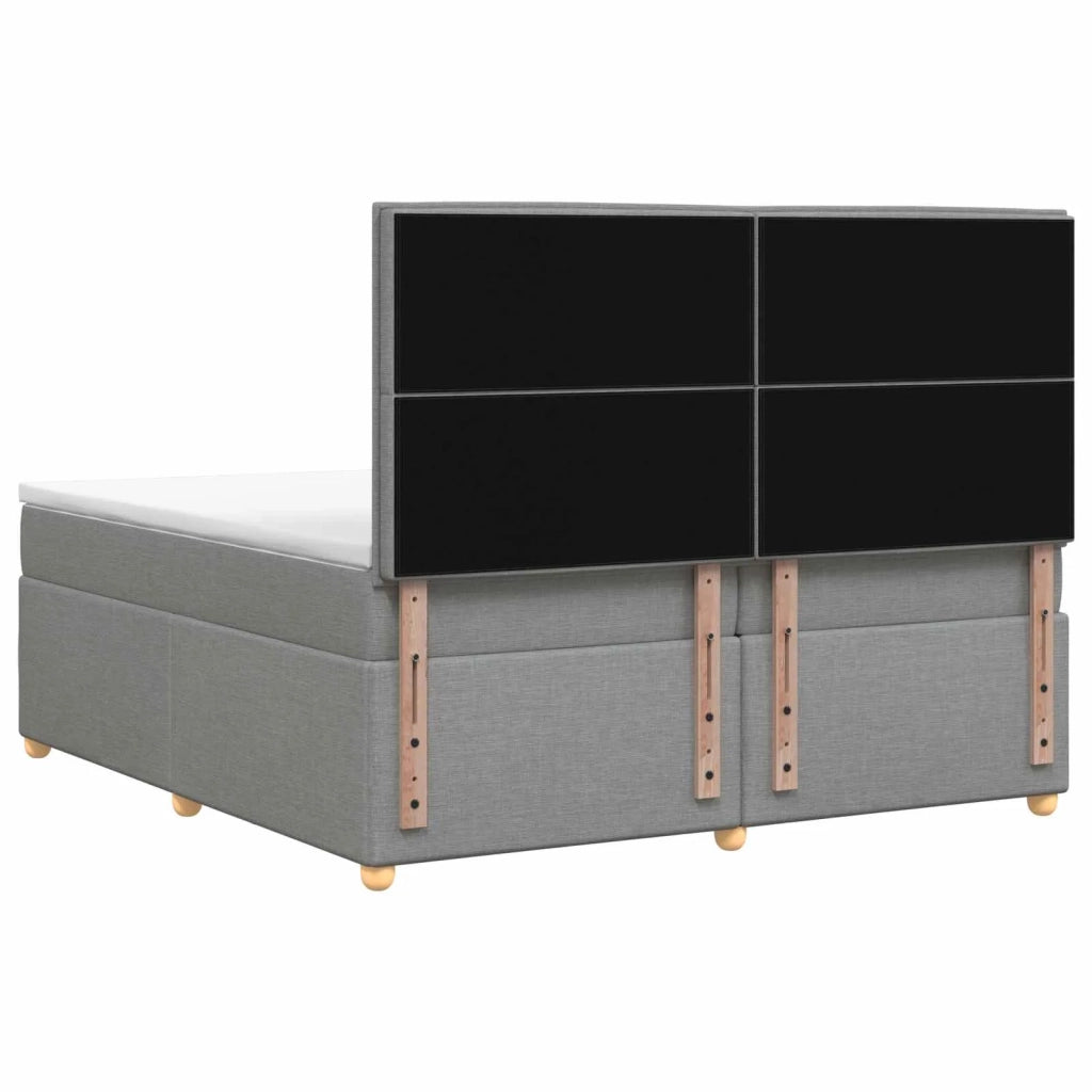 Letto box spring con materasso Grigio Chiaro 200 x 200 cm 3455420