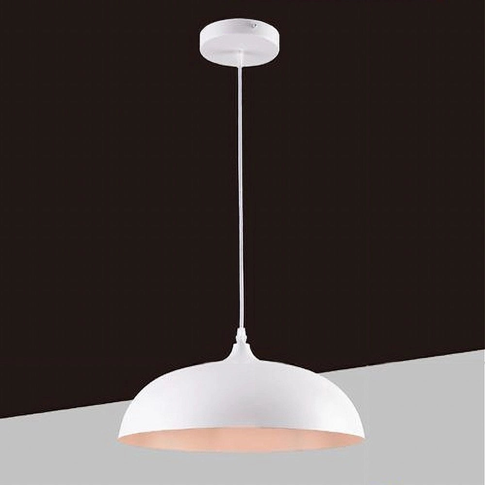 Trade Shop - Lampadario A Sospensione Soffitto E27 Ferro Paralume Moderno Elegante Cupola B90 -