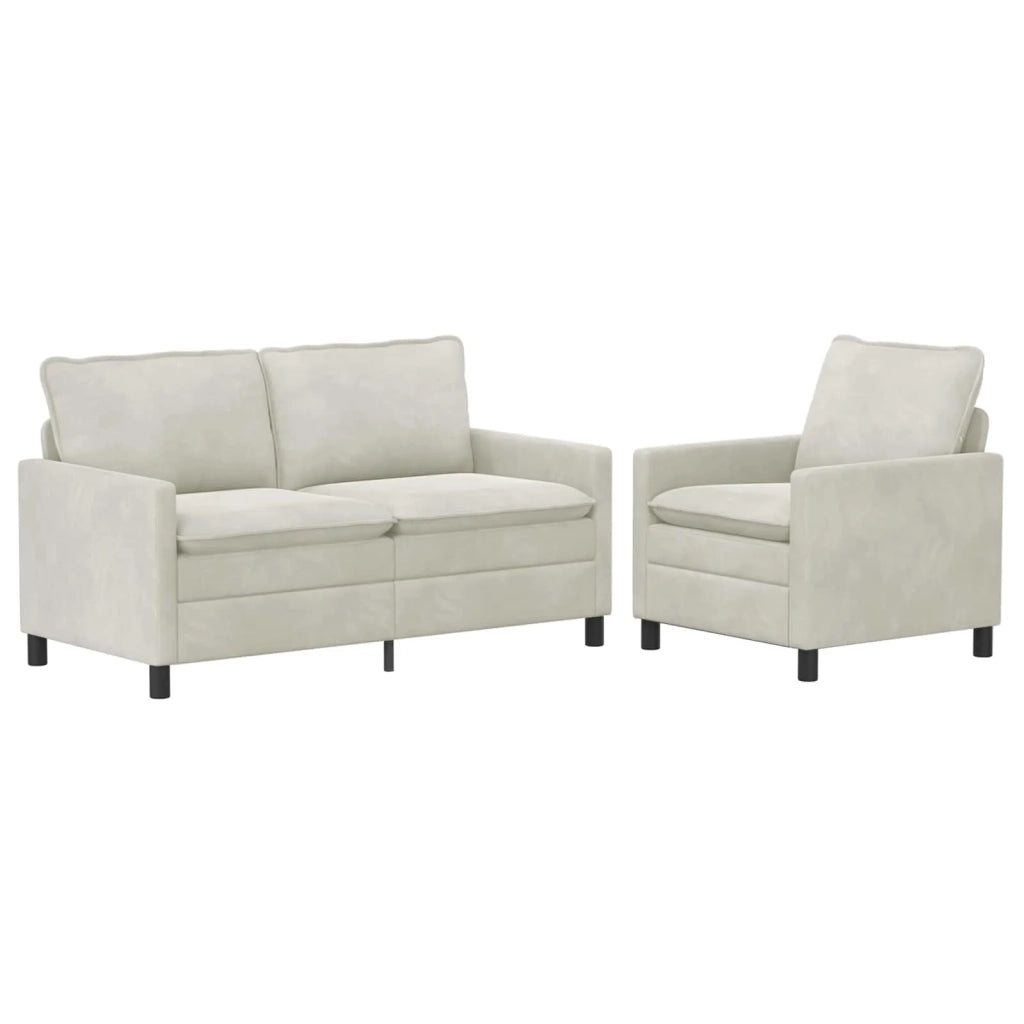Set di divani 2 pcs Crema Velluto 3417074