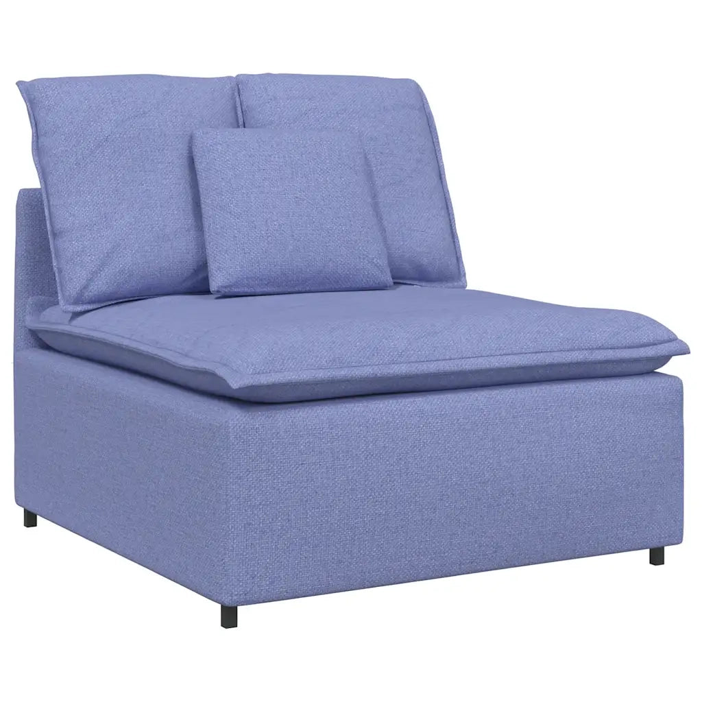 Modulo Centrale Divano Modulare con Cuscini Blu Jeans 100 cm 4104427
