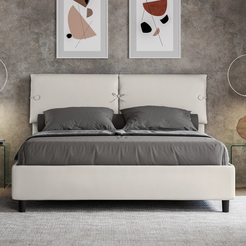 Letto Matrimoniale 160x200 cm con Rete e Contenitore Sleeper Bianco