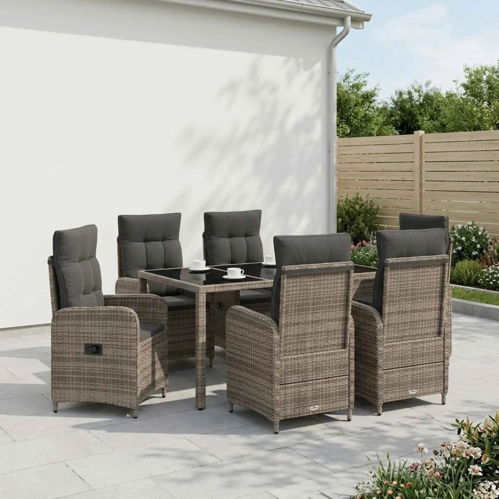 Set da pranzo per esterni 7 pz Grigio chiaro e grigio scuro 3422323