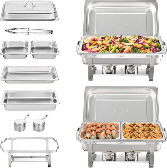 Piatto caldo per buffet - 4 pezzi - Gastronorm - Capacità: 4 pezzi
