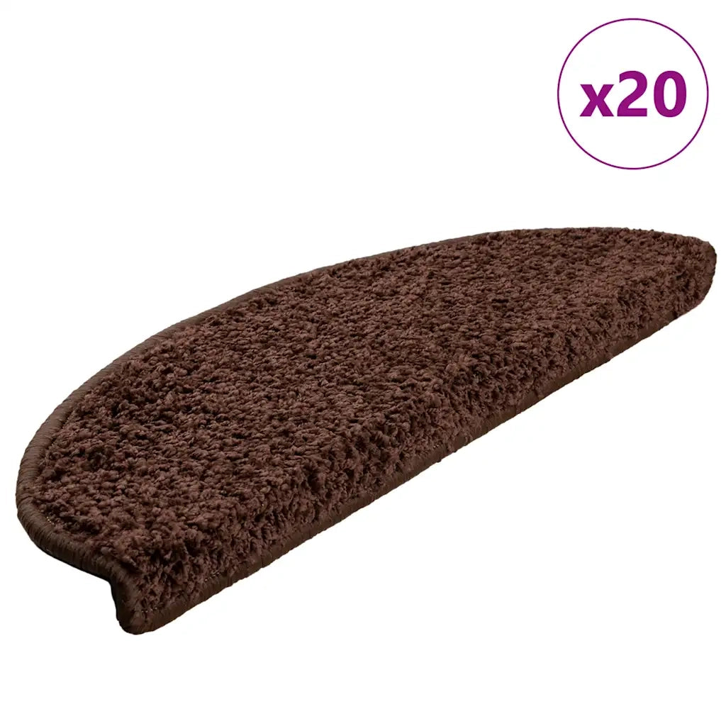 Tappetini per scale 20 pz 65x21x4 cm Marrone Semicircolari Grandi 3365848