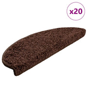 Tappetini per scale 20 pz 65x21x4 cm Marrone Semicircolari Grandi 3365848