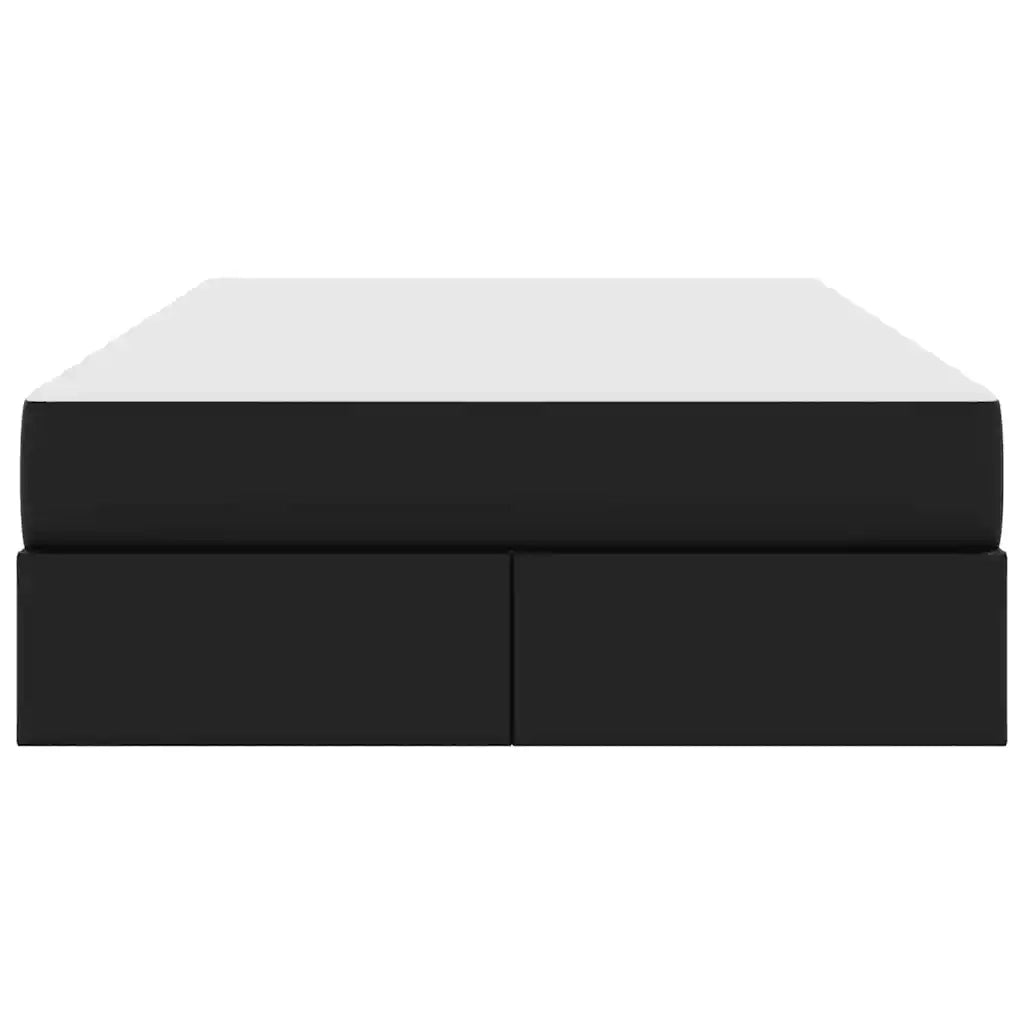 Letto con contenitore e materasso 2 pcs Nero Pelle 3399604
