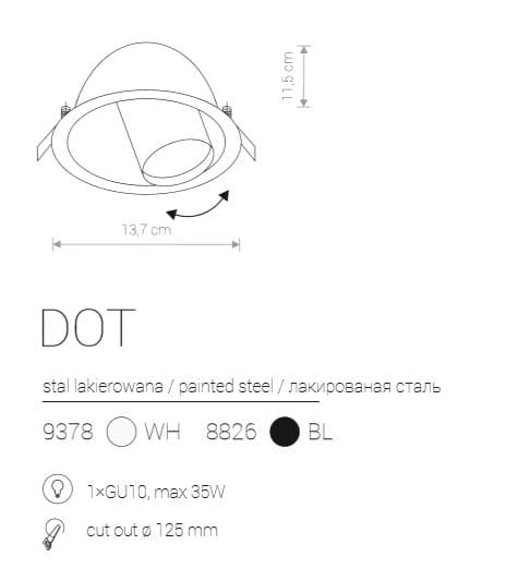 Faretto incasso Nowodvorski Downlight nero metallo GU10