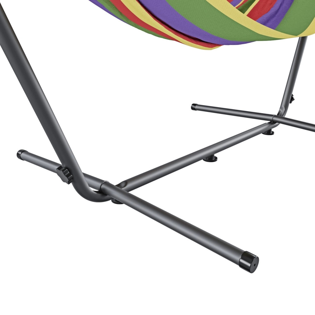 Amaca Da Giardino Con Supporto In Acciaio Portata 200 Kg Altezza Regolabile Telo Cotone Resistente Amaca Brasiliana Esterno Terrazzo Piscina Balcone Con Borsa 265 x 110 x 100 Cm Multicolore Rosso