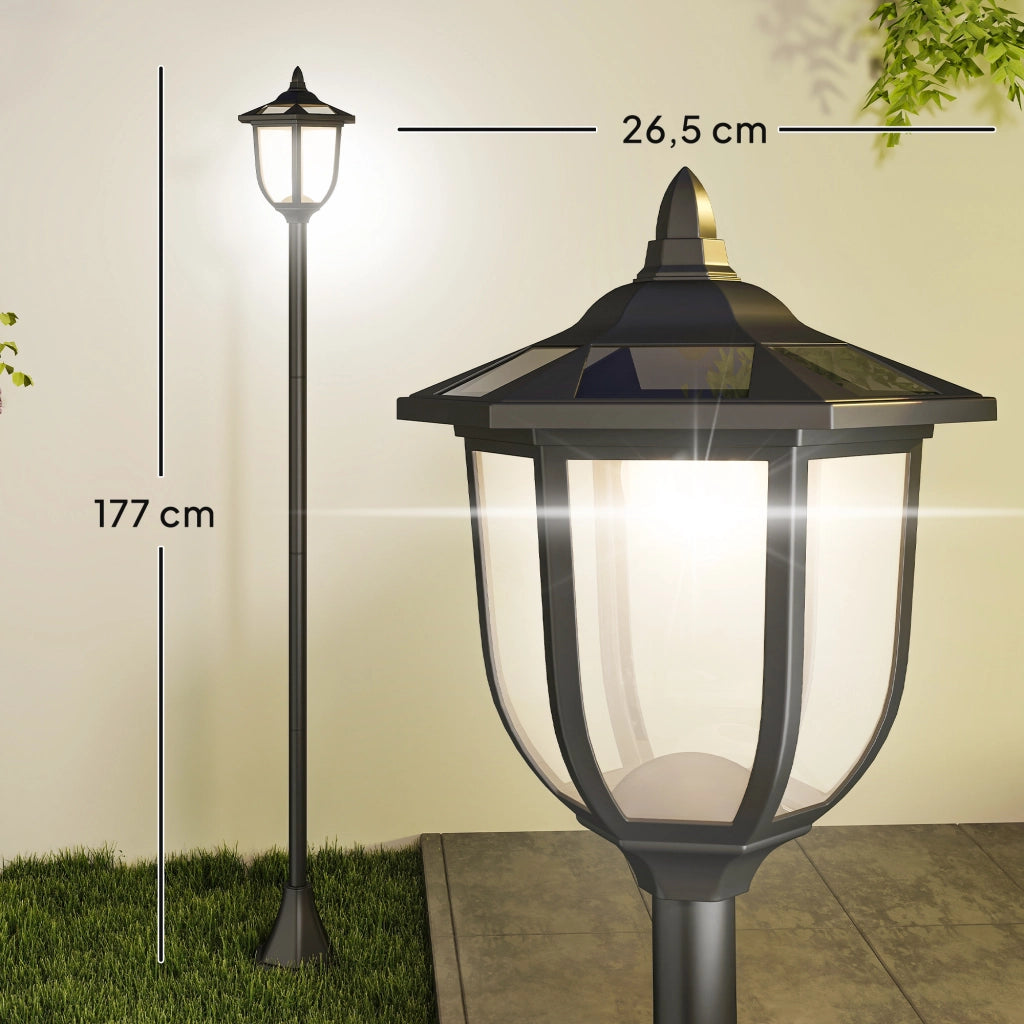 Lampada Solare da Giardino ¨C Minimal ¨C Nero 26,5x177 cm