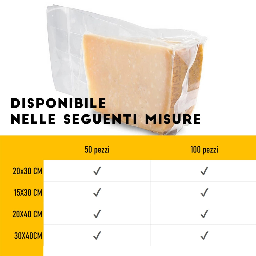 BUSTE SACCHETTI SOTTOVUOTO CONFEZIONE 50 PEZZI 15x30