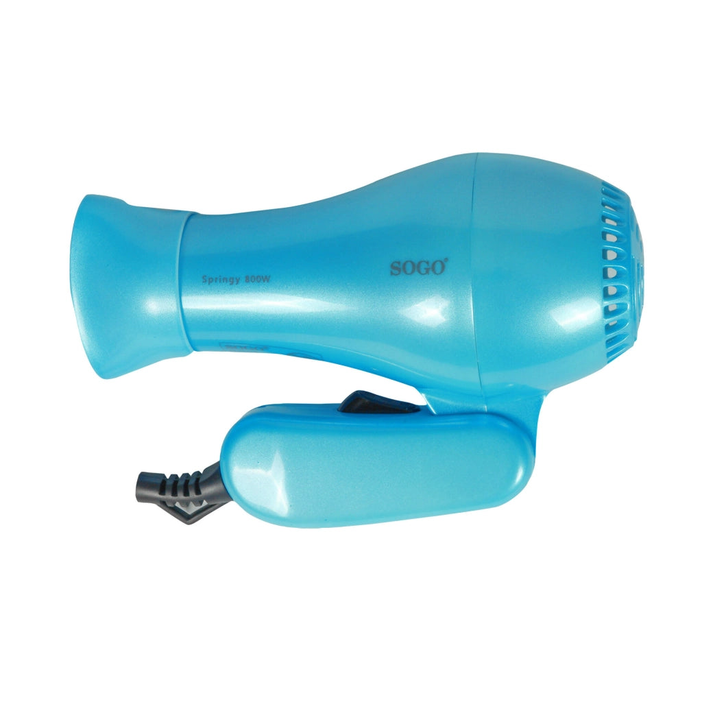 Asciugacapelli Pieghevole con Concentratore - 800W - Blu