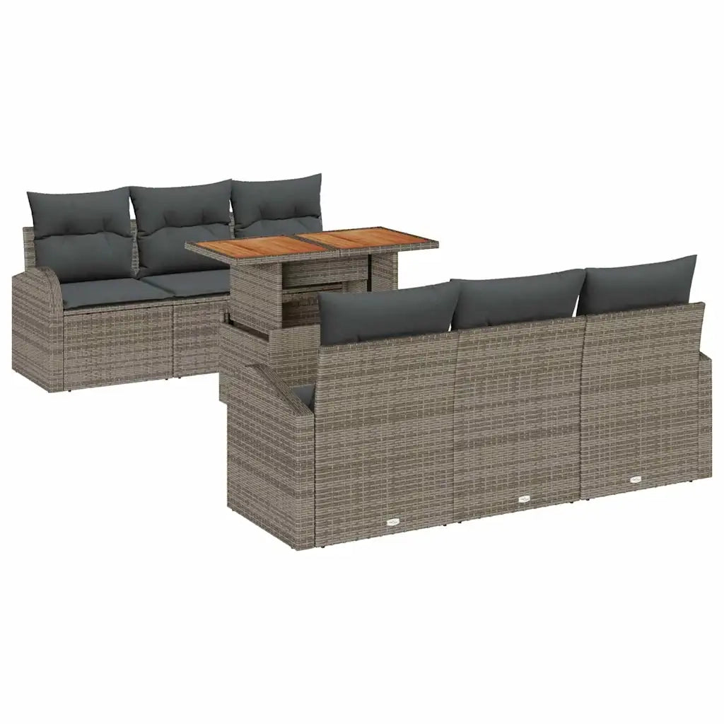 Set Divano da Giardino con cuscino 7 pcs Grigio 3349530