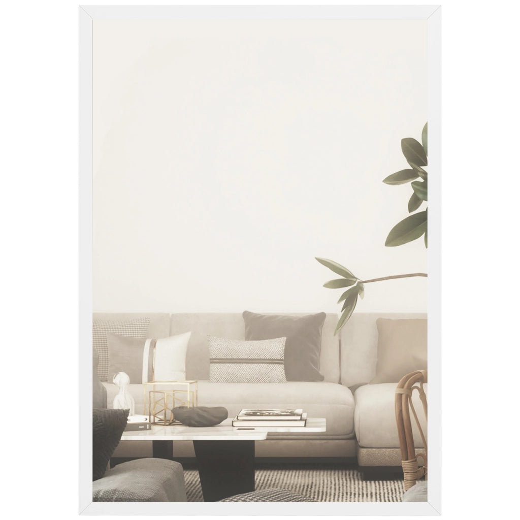 Specchio da Parete Rettangolare ¨C Minimal ¨C Legno Bianco 60x40 cm