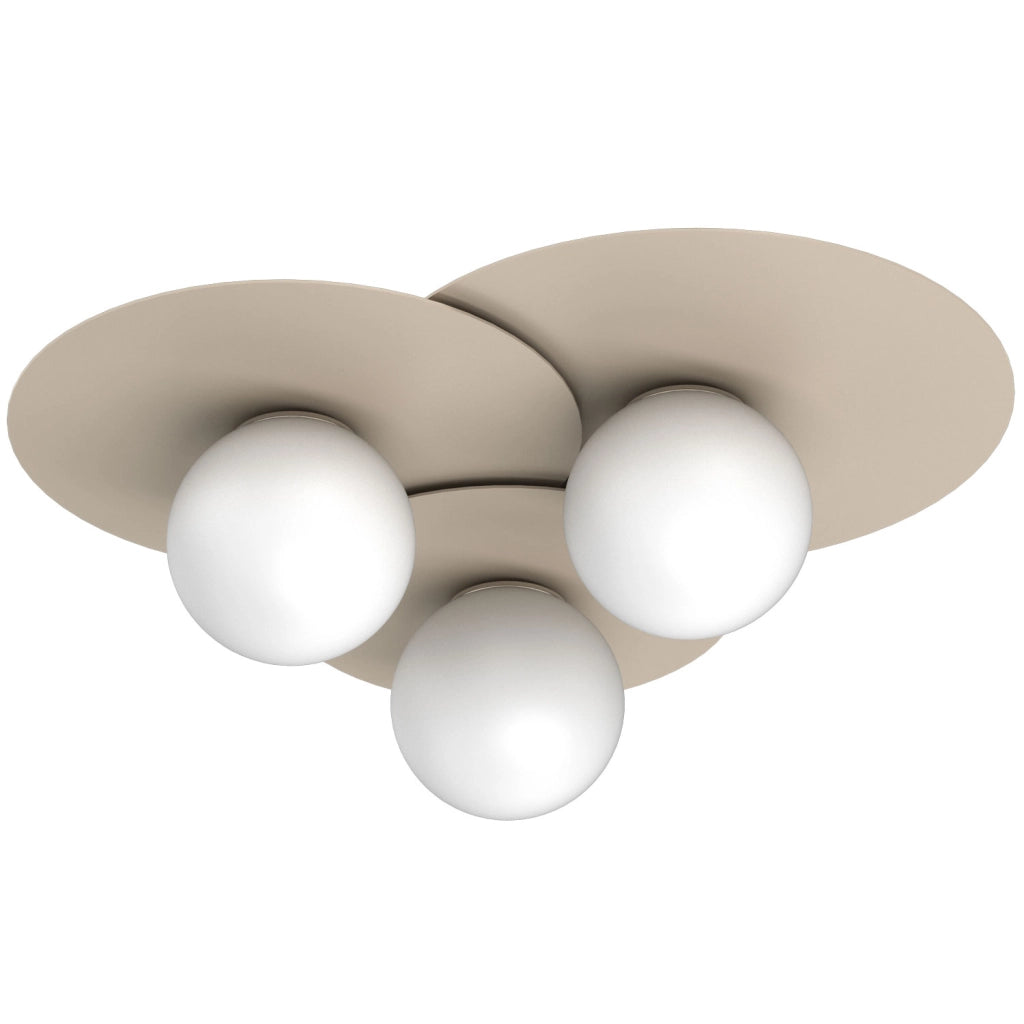 Lampada da soffitto Flat 3xE27 beige metallo Luminex