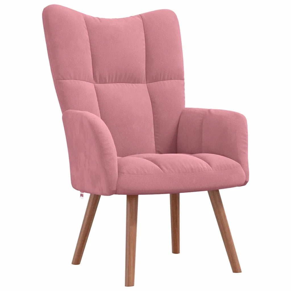 Poltrona | Sedia Relax Rosa in Velluto