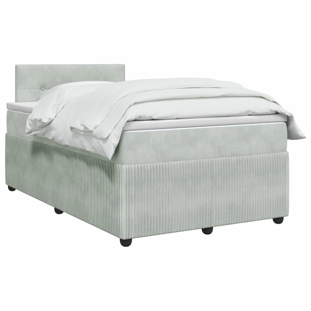 Letto box spring con materasso Grigio Chiaro 120 x 190 cm 3453101