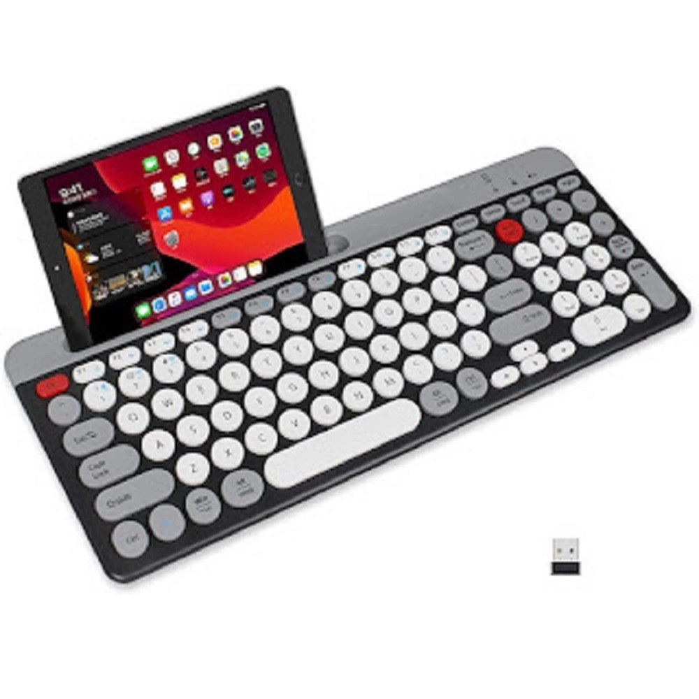 Trade Shop - Tastiera Wireless Bluetooth Dual Modes Layout Compatto Ultra Silenzioso Qk8066 -