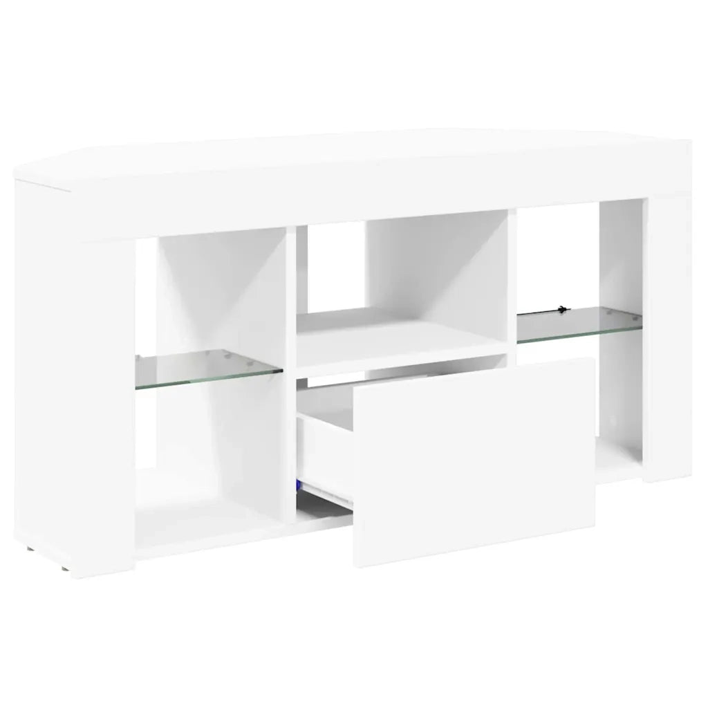 Mobile TV LED-Credenza per TV con LED-Console TV Angolare Bianco 100 x 40 x 50 cm