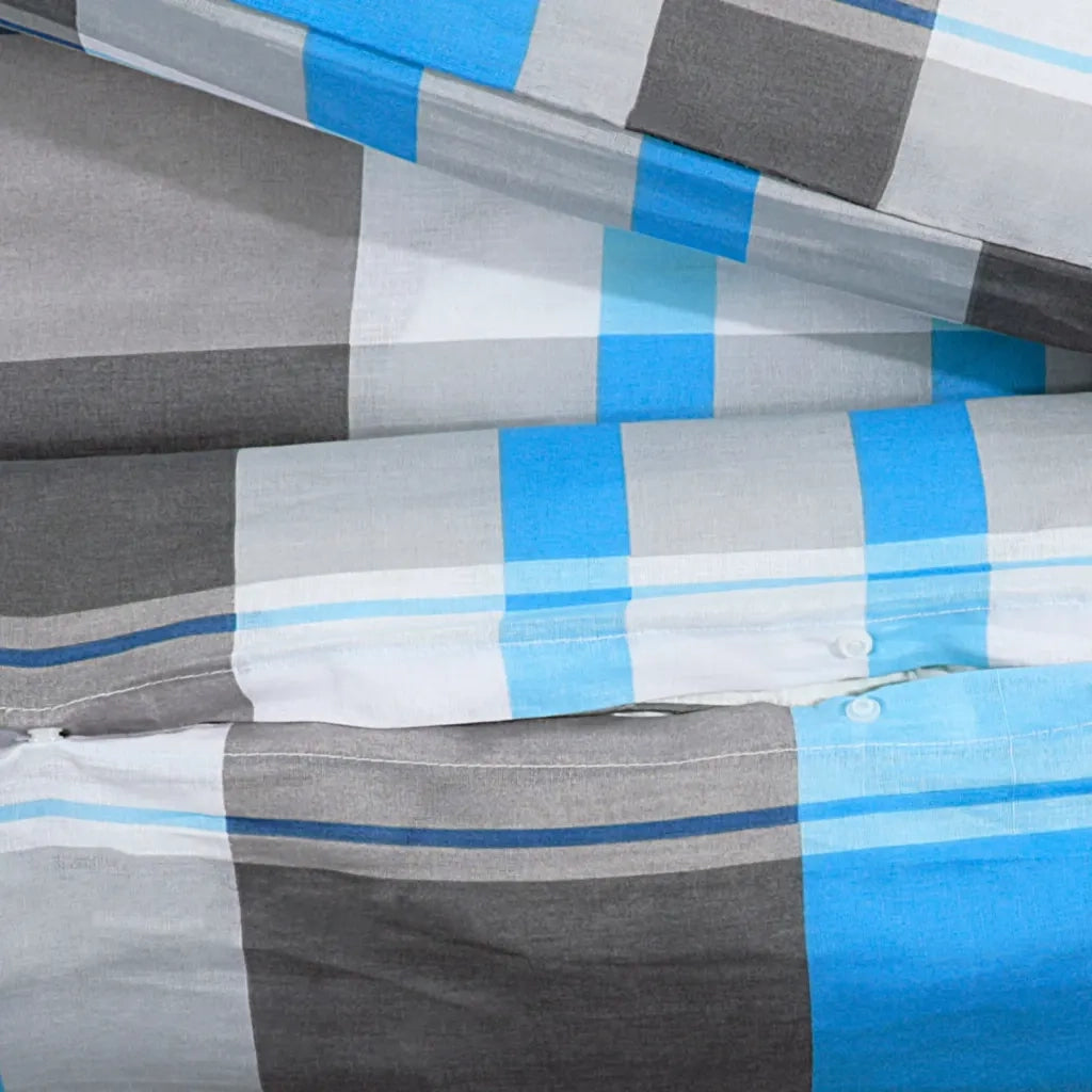 Set Copripiumino Blu e Grigio 200x220 cm in Cotone 136073