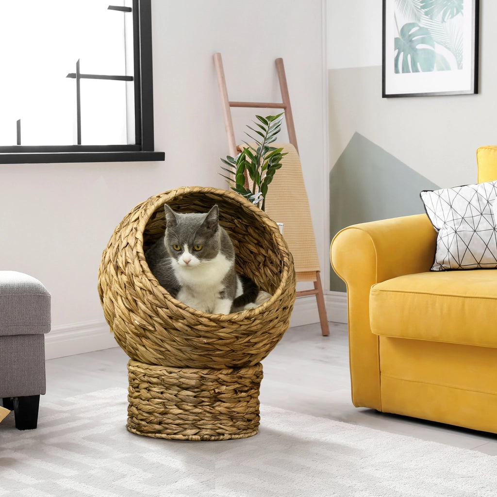 Letto a Soppalco per Gatti ¨C Minimal ¨C 40x37x51 cm Beige con Cuscino