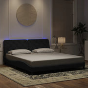 Giroletto con LED senza Materasso Nero 180x200 cm in Velluto