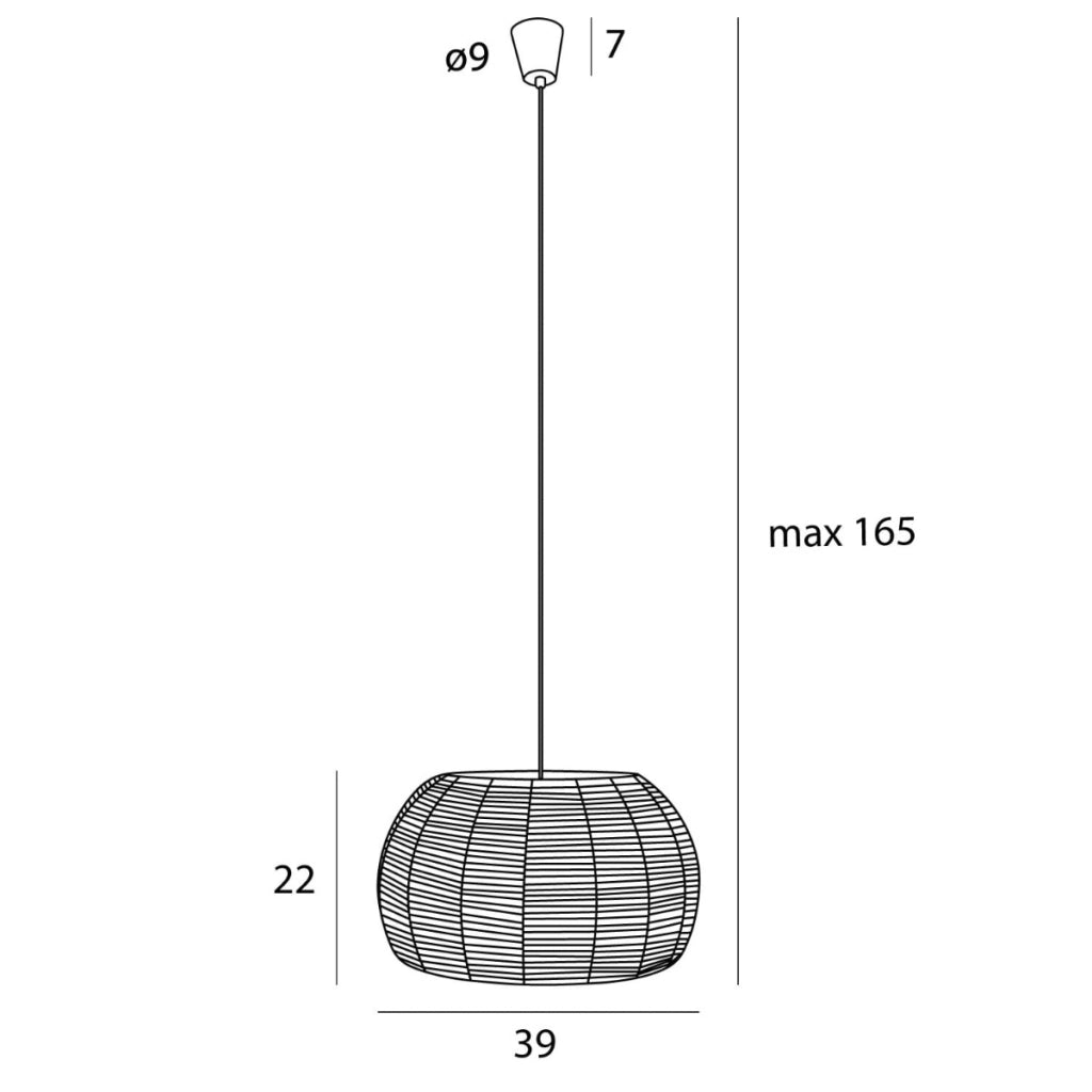 Lampada a sospensione Praslin Maxlight Ø39 crema E27