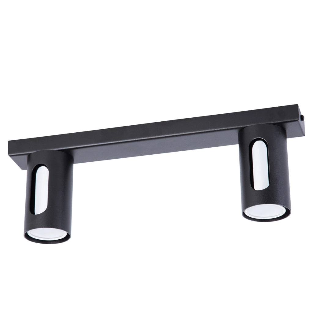 Plafoniera FLOW Sigma, barra 38 cm nero/argento 2xGU10