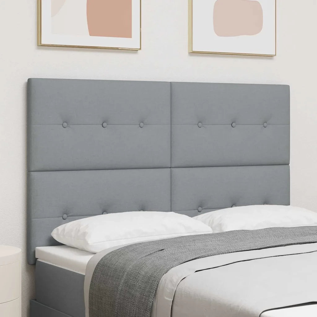 Testiera LED con strisce LED Grigio chiaro 144 cm Tessuto 3338423