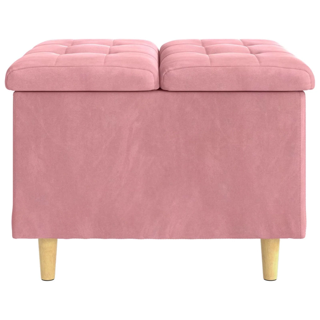 Pouf contenitore con cuscino Rosa 60 x 60 x 45 cm Velluto 876828