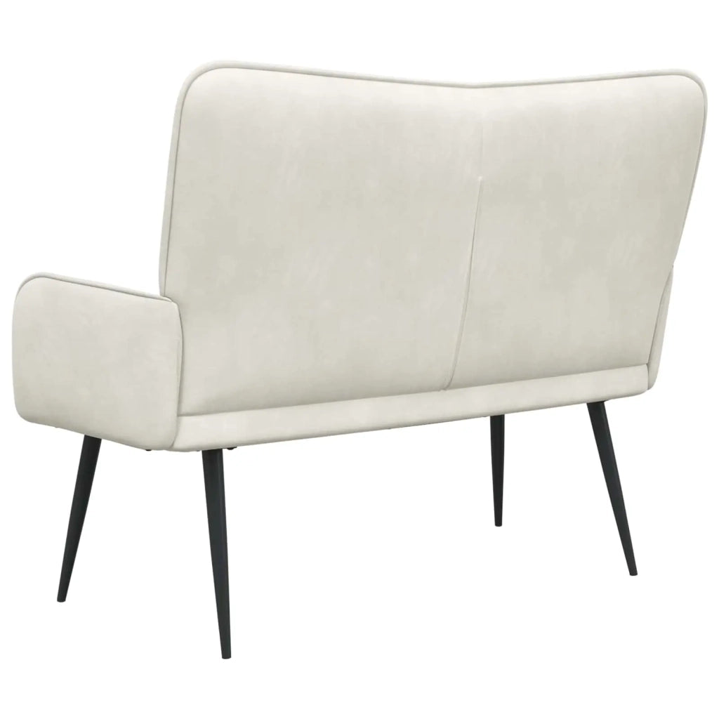 Sofa a Due Posti Crema 115 x 61 x 87 cm Velluto 42028967