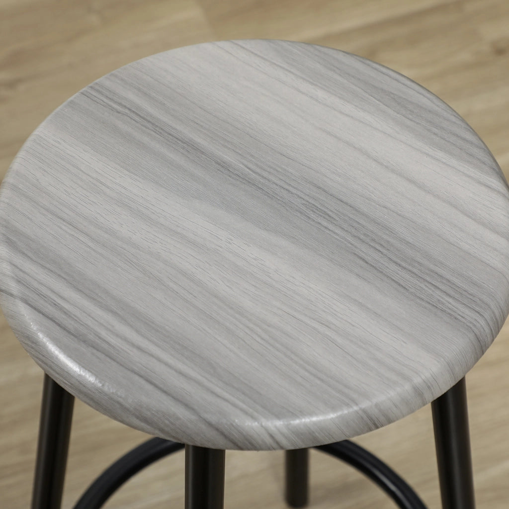 Tavolo da bar con 4 sgabelli ¨C Minimal ¨C grigio e nero, metallo
