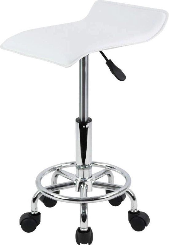 Rullo con sostegno per piedi - Altezza regolabile 45-61cm - Pelle PU Bianca