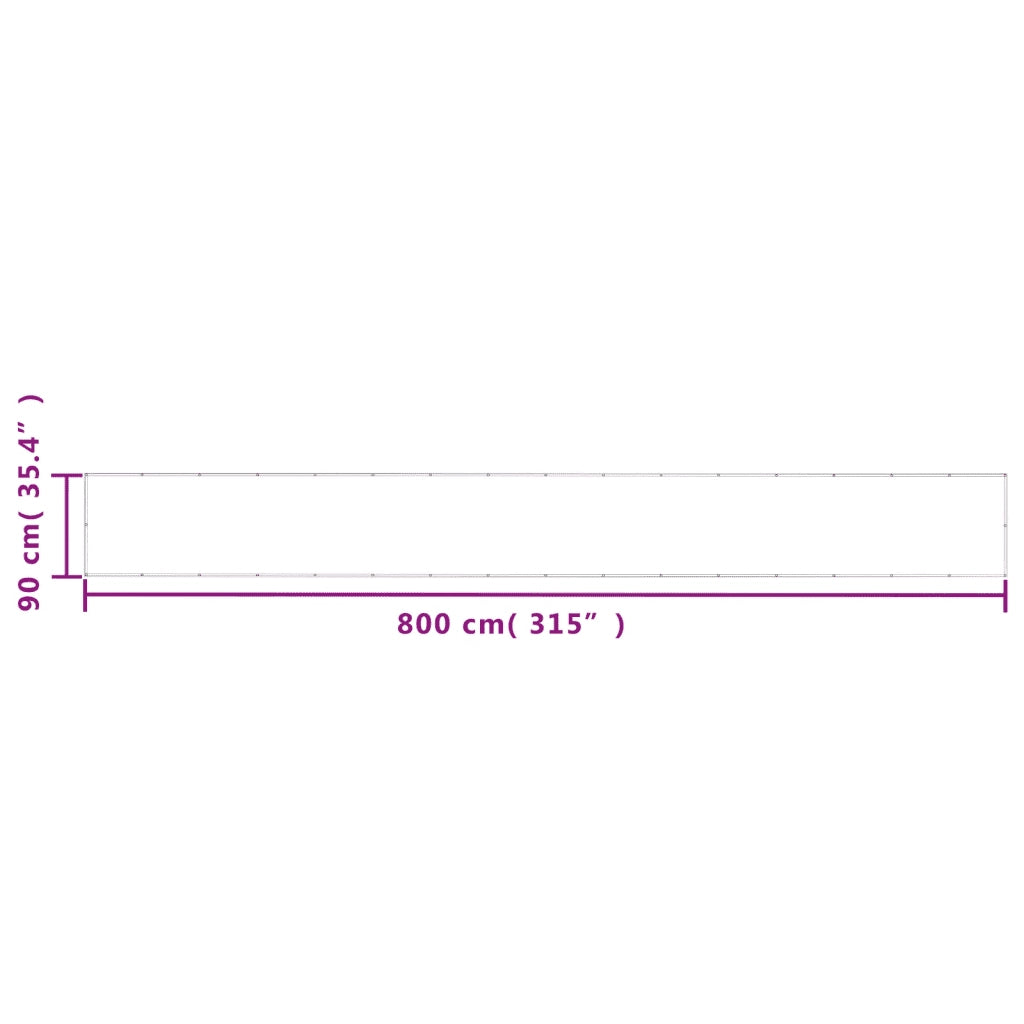 Paravento da Balcone Bianco 90x800 cm 100% Poliestere Oxford 4000096